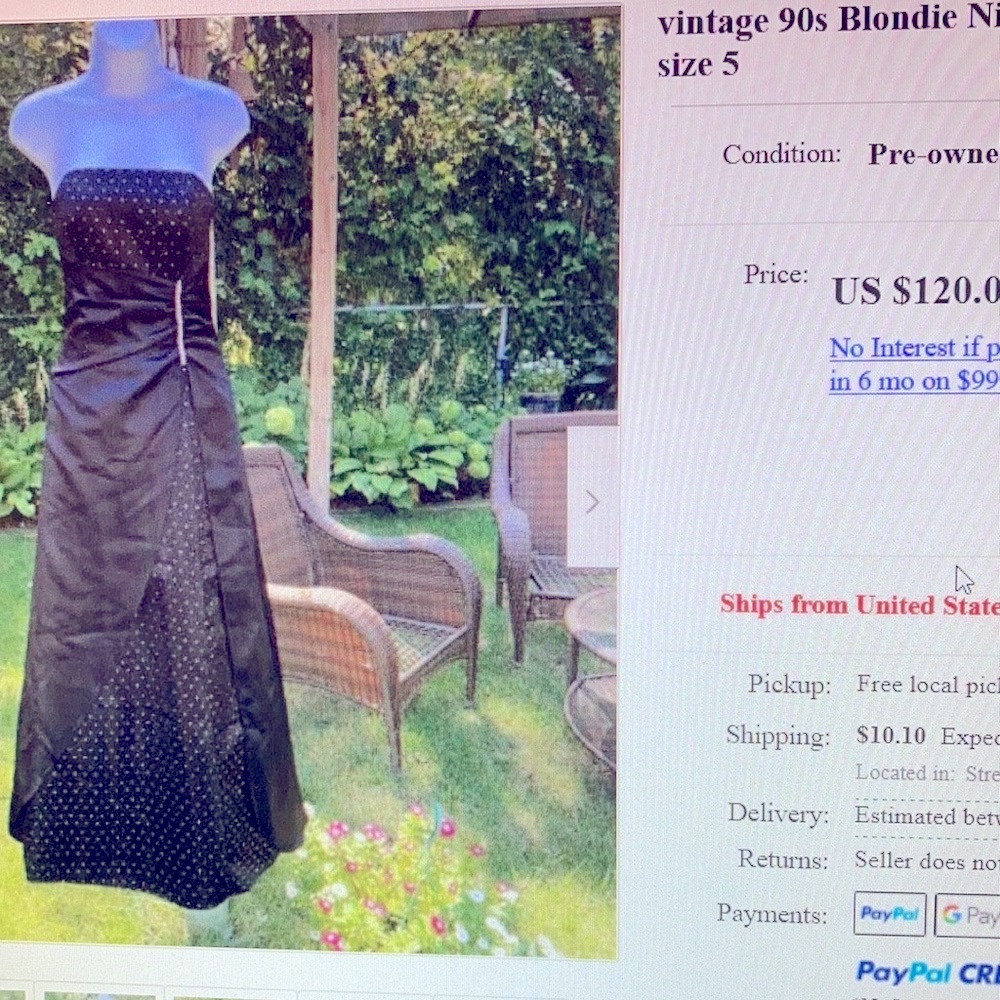 Blonde Nites long black satin strapless gown. - Picture 8 of 8